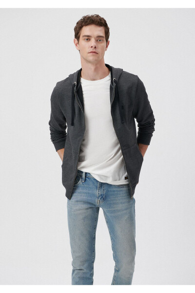 Logo Zip Hoodie Grey Sweatshirt 065582-29758 - 7