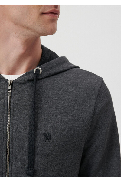 Logo Zip Hoodie Grey Sweatshirt 065582-29758 - 10