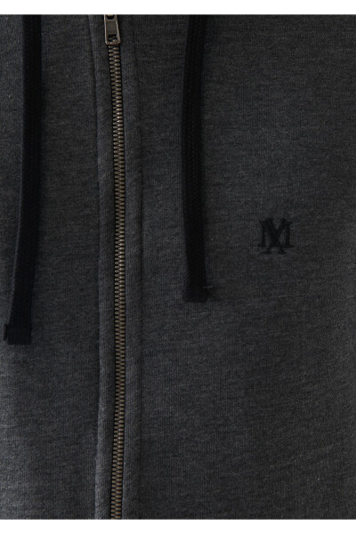 Logo Zip Hoodie Grey Sweatshirt 065582-29758 - 12