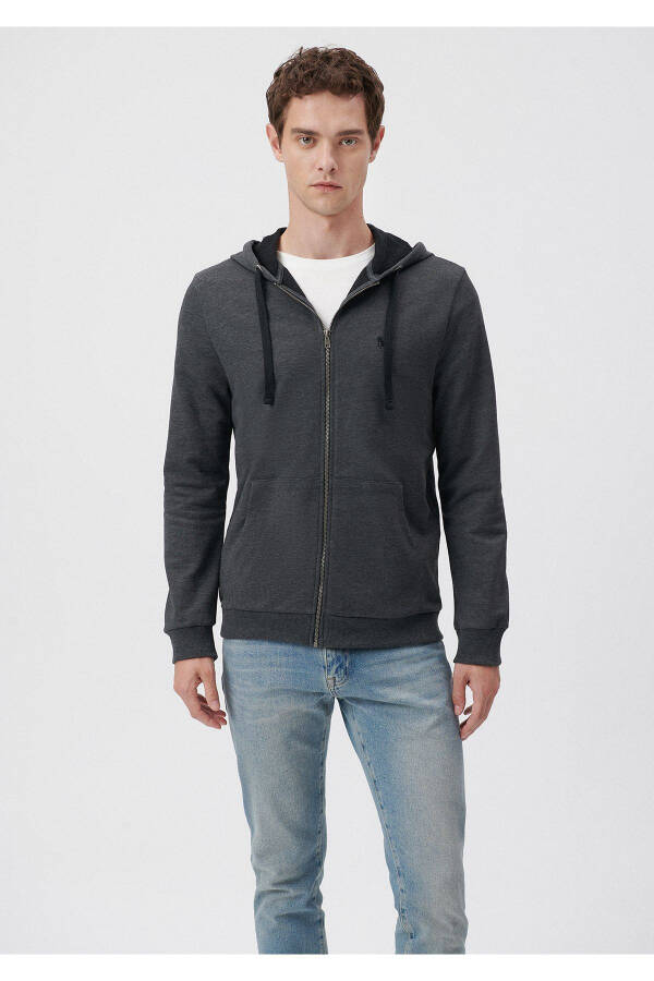 Logo Zip Hoodie Grey Sweatshirt 065582-29758 - 2