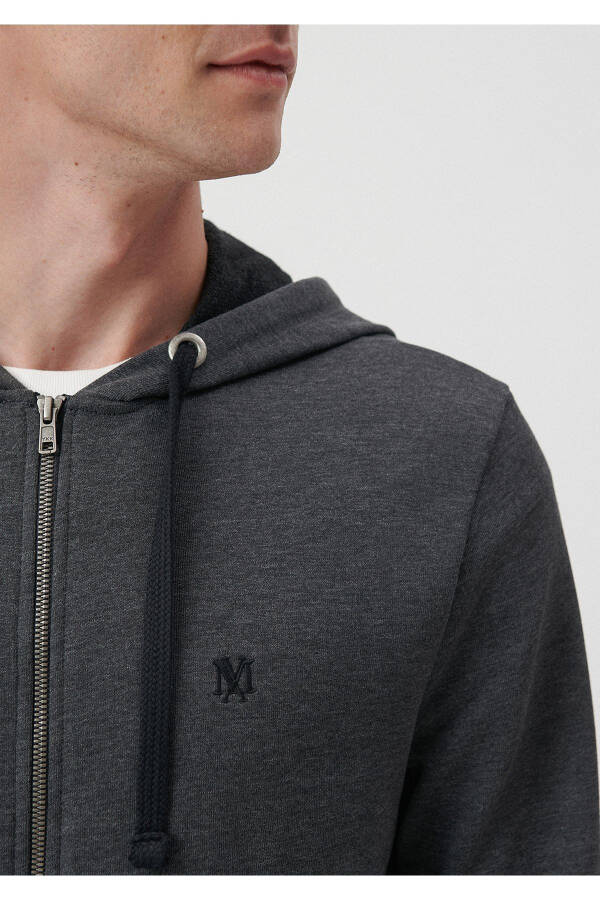 Logo Zip Hoodie Grey Sweatshirt 065582-29758 - 4