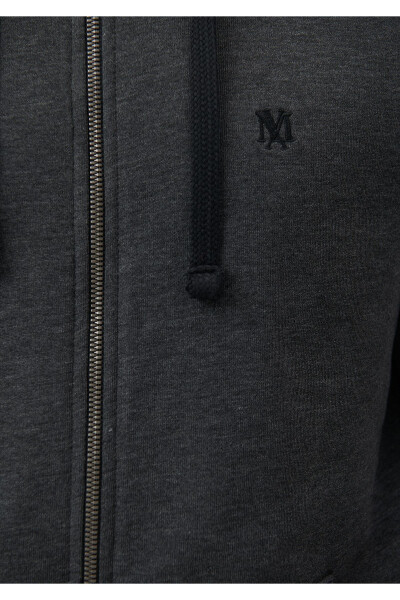 Logo Zip Hoodie Grey Sweatshirt 065582-29758 - 5