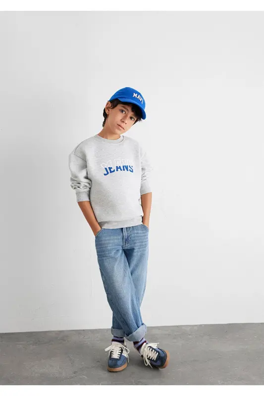 Logo Baskılı Gri Sweatshirt 6S10031-85438 - Gri-85438 - 2
