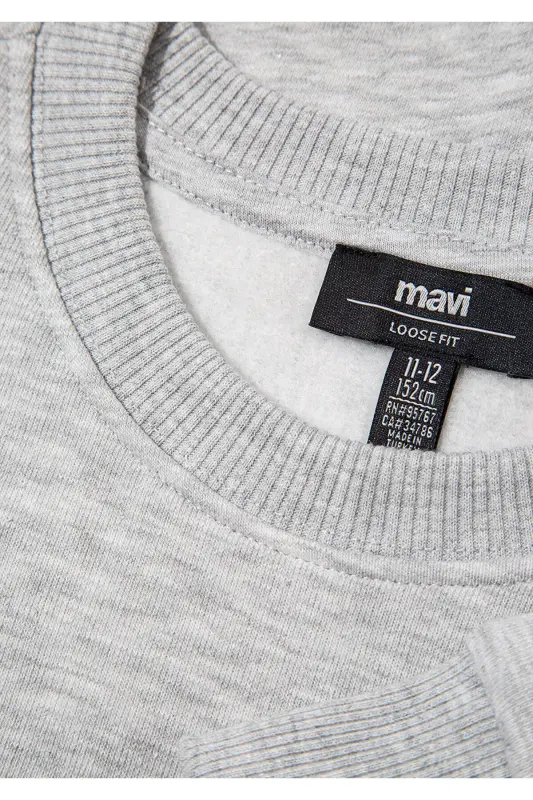 Logo Baskılı Gri Sweatshirt 6S10031-85438 - Gri-85438 - 5