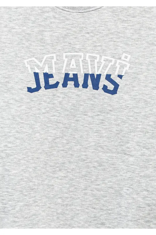 Logo Baskılı Gri Sweatshirt 6S10031-85438 - Gri-85438 - 6