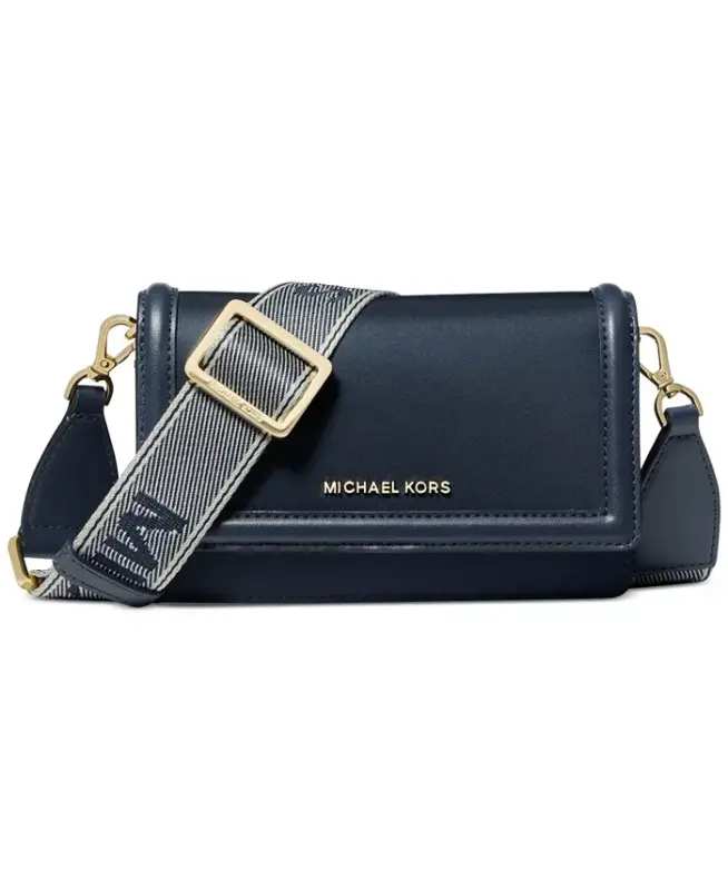 Logo Small Nylon Crossbody with Webbing Strap -Navy - 1