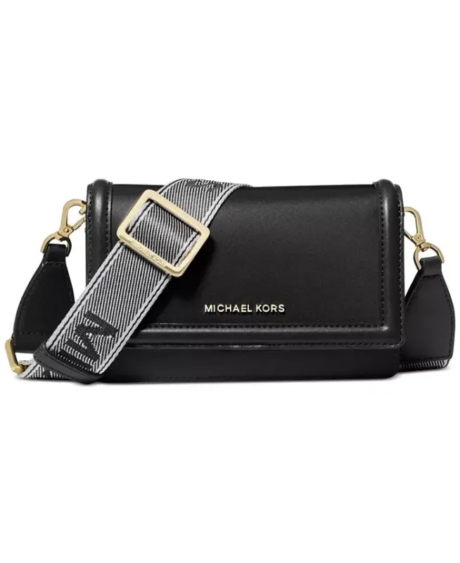 Michael Kors Logo Mini Nylon Crossbody with Webbing Strap - Black - 1