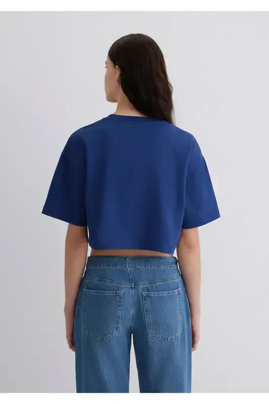 Логотипная темно-синяя футболка стандартная 1613561-7072 - 5