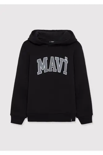 Логотипная Толстовка С Капюшоном Черная 6610110-900-Черный - MAVI (1)