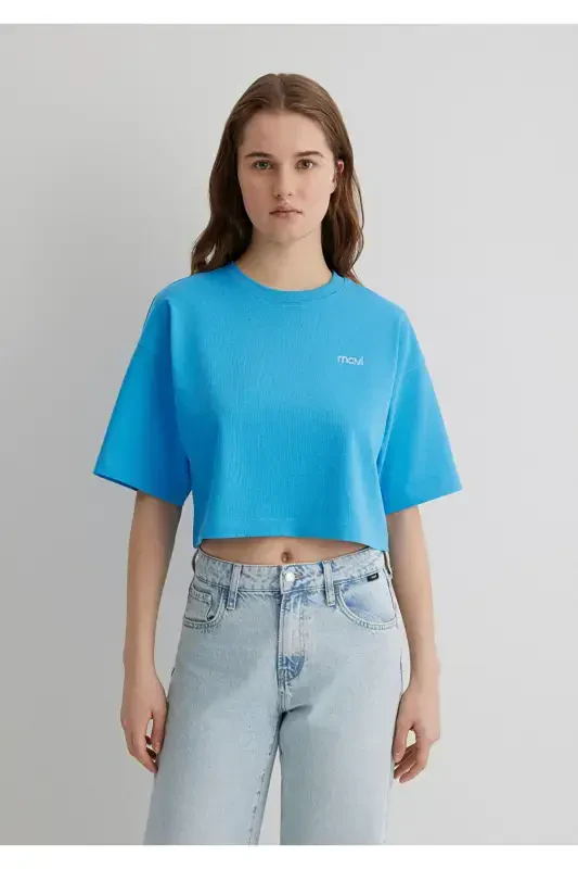 Логотипом Напечатанные Crop Футболки Crop / Короткий Разрез 1613070 - 7