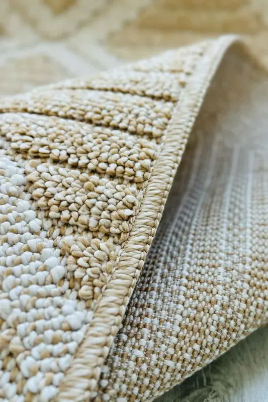 Lola İskandinav Dokuma Bukleli Bej Modern Salon Halısı Mutfak Halısı Koridor Halısı Yolluk-Krem Bej - 3