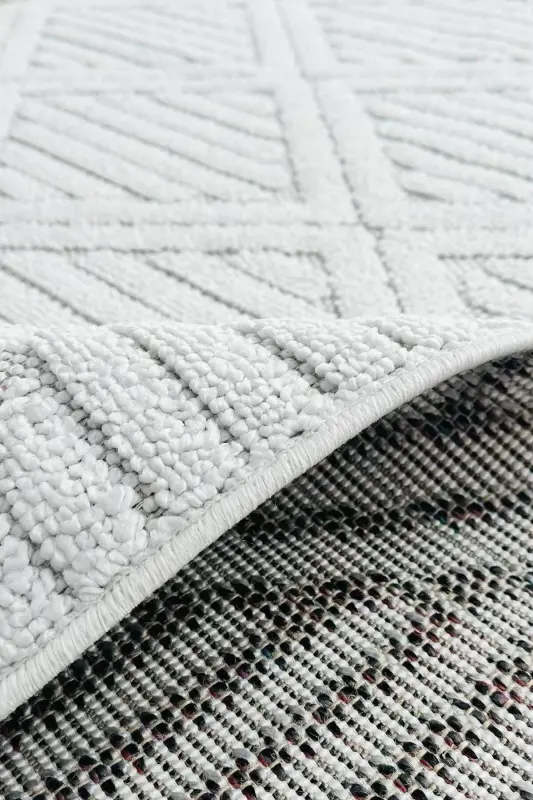 Lola İskandinav Dokuma Bukleli Beyaz Modern Salon Halısı Mutfak Halısı Koridor Halısı Yolluk-Kırık Beyaz - 5