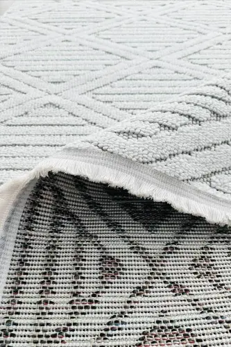 Lola İskandinav Dokuma Bukleli Beyaz Modern Salon Halısı Mutfak Halısı Koridor Halısı Yolluk-Kırık Beyaz - 3