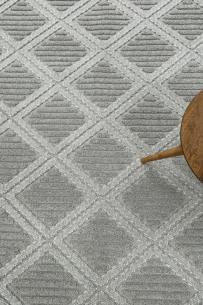 Lola Scandinavian Woven Boucle Grey Modern Non-Slip Living Room Rug Kitchen Rug Hallway Rug Runner - 2