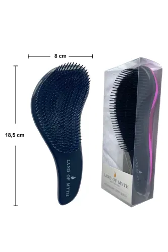 Lom11015 Chigal sochlarni ochuvchi taroq Kattalar va bolalar uchun tugunlarni yechuvchi soch cho'tkasi (ROSE PINK BLACK)-ROSE PINK BLACK - 4