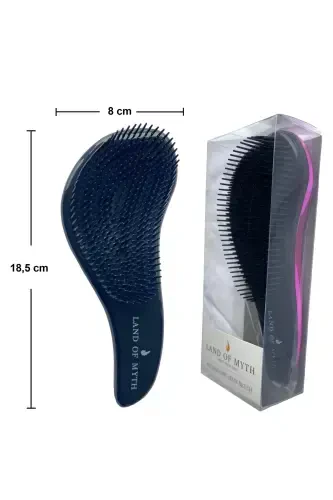 Lom11015 Chigal sochlarni ochuvchi taroq Kattalar va bolalar uchun tugunlarni yechuvchi soch cho'tkasi (ROSE PINK BLACK)-ROSE PINK BLACK - 4