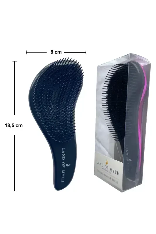 Lom11015 Chigal sochlarni ochuvchi taroq Kattalar va bolalar uchun tugunlarni yechuvchi soch cho'tkasi (ROSE PINK BLACK)-ROSE PINK BLACK - 4