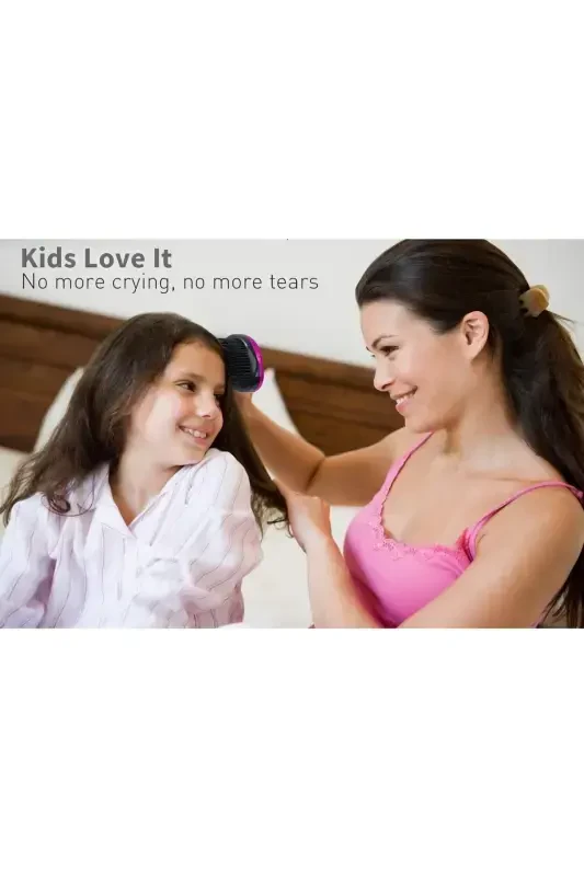 Lom11015 Chigal sochlarni ochuvchi taroq Kattalar va bolalar uchun tugunlarni yechuvchi soch cho'tkasi (ROSE PINK BLACK)-ROSE PINK BLACK - 5