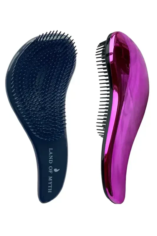 Lom11015 Detangling Hair Brush for Adults & Kids Knot Remover Hair Brush (ROSE PINK BLACK)-ROSE PINK BLACK - LAND OF MYTH