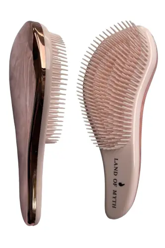 Lom11016 Detangling Hair Brush for Adults & Kids Knot Out Hair Brush (ROSE GOLG PINK)-ROSE GOLG PINK 