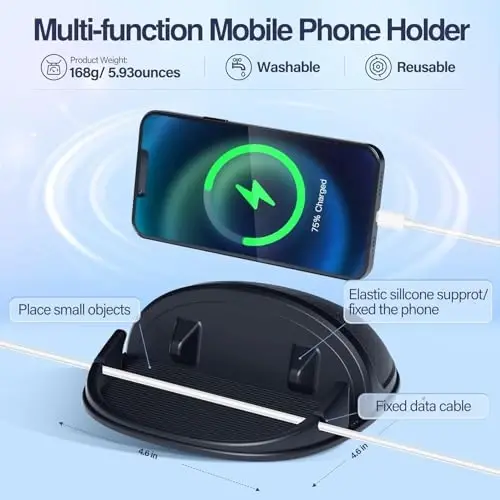 Loncaster 2 Pack Dashboard Car Phone Holder Mount, Universal Cell Phone Automobile Cradles Ultra Stable Slip Free Hands Free Car Accessories Compatible for iPhone, Most Smartphones and GPS - 5