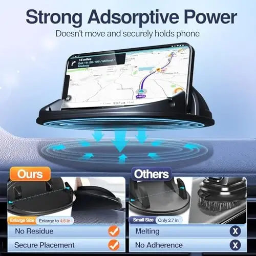 Loncaster 2 Pack Dashboard Car Phone Holder Mount, Universal Cell Phone Automobile Cradles Ultra Stable Slip Free Hands Free Car Accessories Compatible for iPhone, Most Smartphones and GPS - 2
