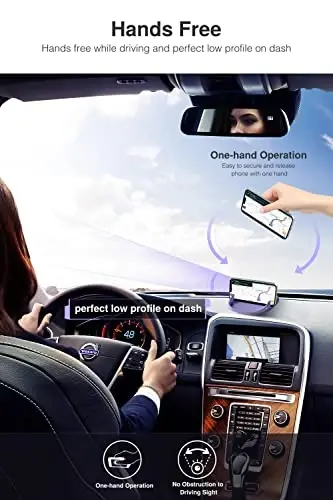 Loncaster Car Phone Holder, Car Phone Mount Silicone Car Pad Mat for Various Dashboards, Slip Free Desk Phone Stand Compatible with iPhone, Samsung, Android Smartphones, GPS Devices More (Purple) - 2