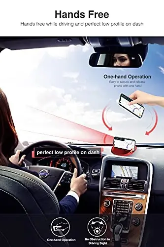 Loncaster Car Phone Holder, Car Phone Mount Silicone Car Pad Mat for Various Dashboards, Slip Free Desk Phone Stand Compatible with iPhone, Samsung, Android Smartphones, GPS Devices and More (Red) - 4