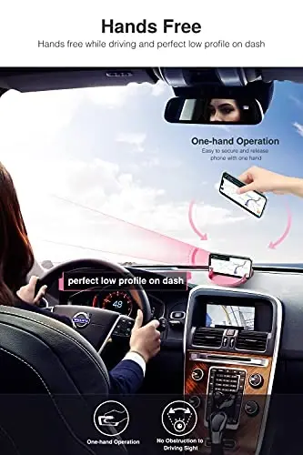 Loncaster Car Phone Holder, Car Phone Mount Silicone Car Pad Mat for Various Dashboards, Slip Free Phone Stand Compatible with iPhone, Samsung, Pink - 4