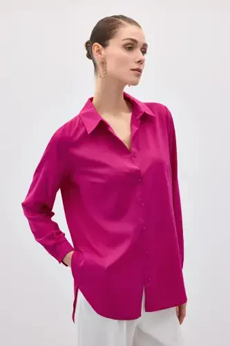 Long Back Shirt - Fuchsia - 3