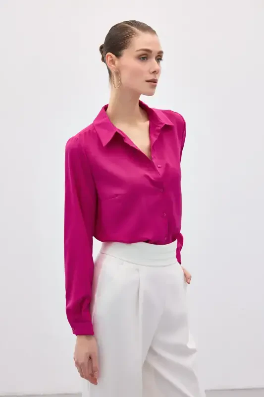 Long Back Shirt - Fuchsia - 5