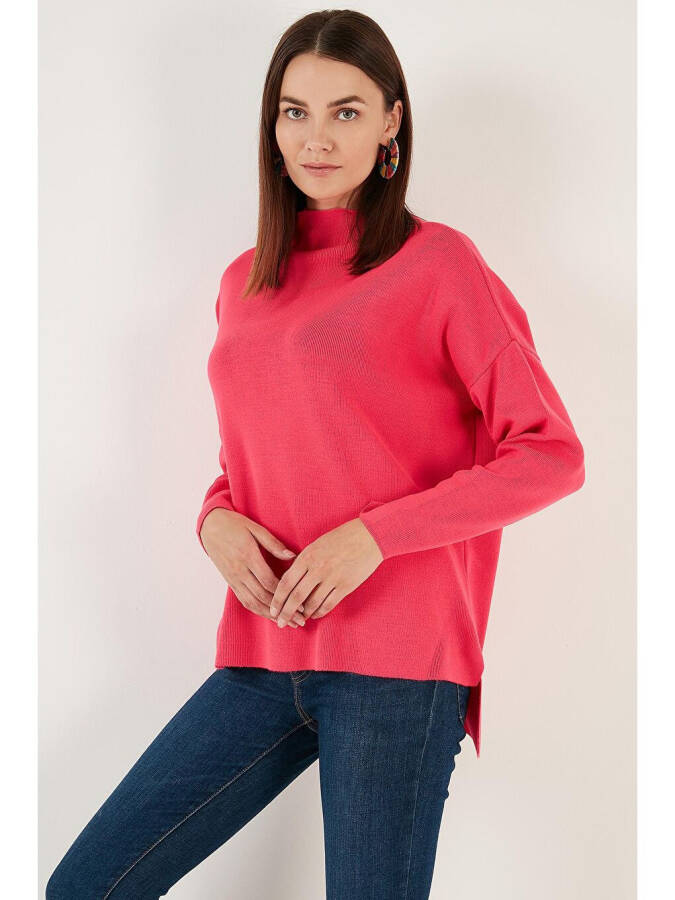 Long Back Stand Collar Slim Knit Sweater 4615002 - 7