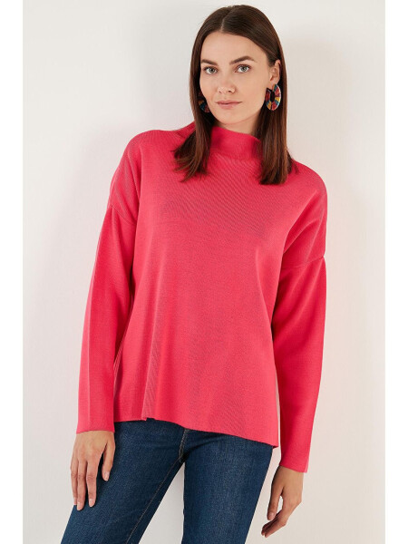 Long Back Stand Collar Slim Knit Sweater 4615002 - 9