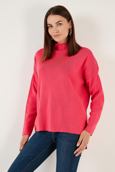 Long Back Stand Collar Slim Knit Sweater 4615002 - 14