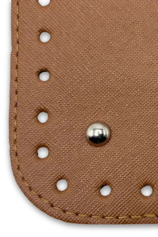Long Bag Base Faux Leather 12cmx33cm Tan - Tan - 3