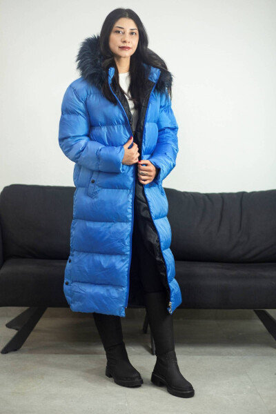 Long blue coat for women - 2