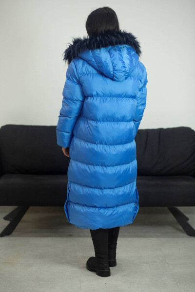 Long blue coat for women - 4