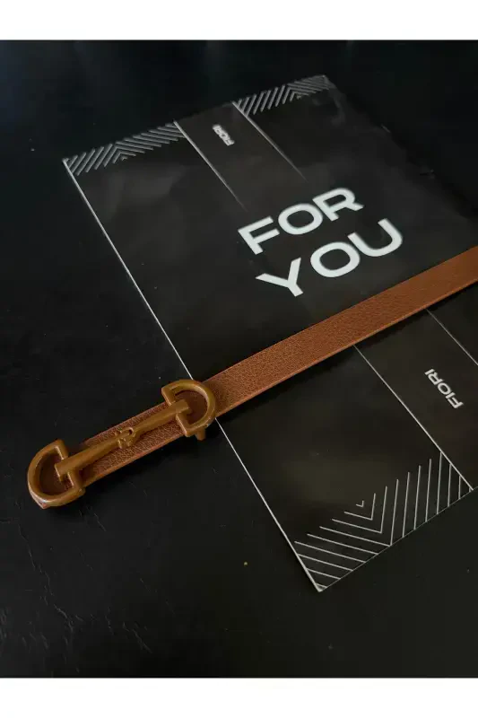 Long Buckle Skinny Women Belt, Jacket Belt, Shirt Belt, Dress Belt-Brown - FIORI