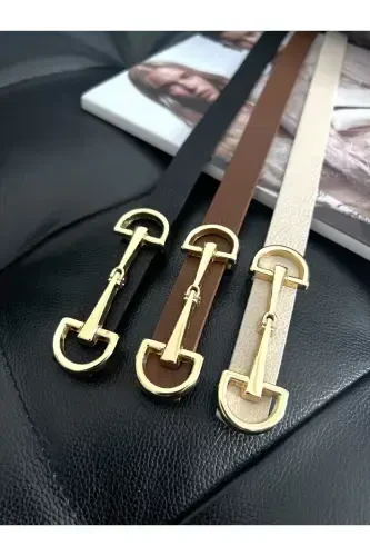 Long Buckle Thin Women's Belt, Jacket Belt, Shirt Belt, Dress Belt - 4