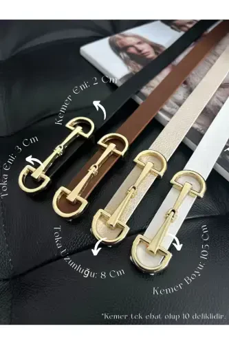 Long Buckle Thin Women's Belt, Jacket Belt, Shirt Belt, Dress Belt - 1