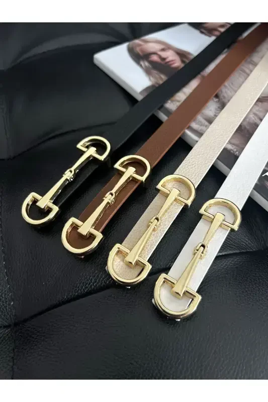 Long Buckle Thin Women's Belt, Jacket Belt, Shirt Belt, Dress Belt - 5