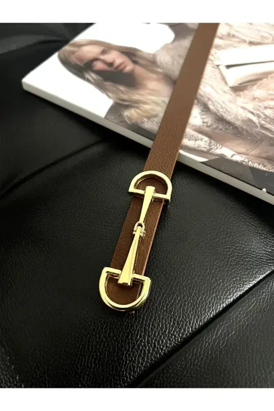 Long Buckle Thin Women's Belt, Jacket Belt, Shirt Belt, Dress Belt - 4
