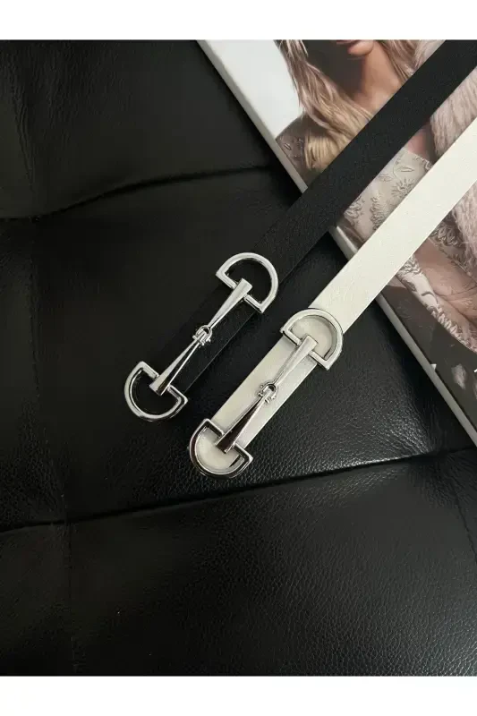 Long Buckle Thin Women's Belt, Jacket Belt, Shirt Belt, Dress Belt - 3