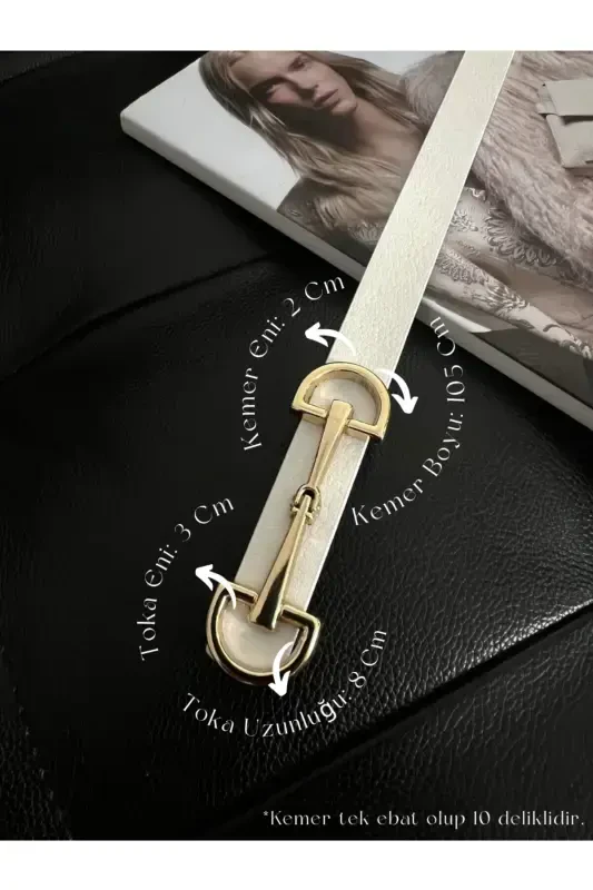 Long Buckle Thin Women's Belt, Jacket Belt, Shirt Belt, Dress Belt - 1