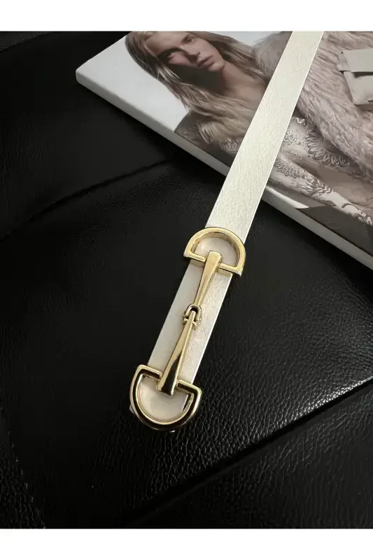 Long Buckle Thin Women's Belt, Jacket Belt, Shirt Belt, Dress Belt - 5