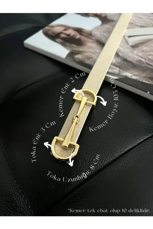 Long Buckle Thin Women's Belt, Jacket Belt, Shirt Belt, Dress Belt - 1