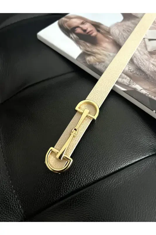 Long Buckle Thin Women's Belt, Jacket Belt, Shirt Belt, Dress Belt - 3