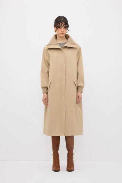 Long coat with a buttoned placket - ADL