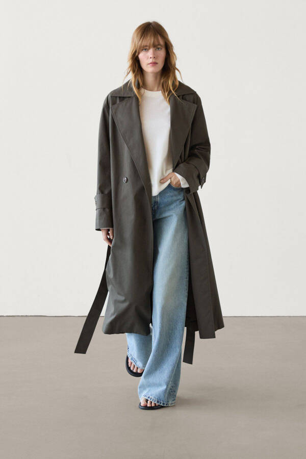 Long, cotton trench coat - 9