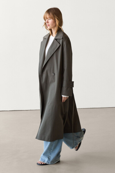 Long, cotton trench coat - 11